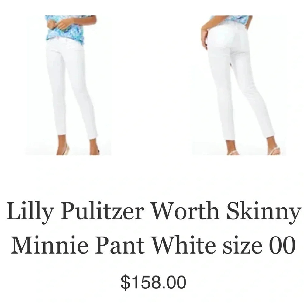 Lilly Pulitzer Women’s Worth Skinny Mini White Pants Spring Summer Casual Size 2